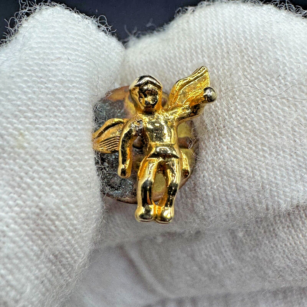 Vintage Tops Angel with Trumpet Gold Tone Pinback Pin